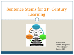 Sentence Stems for 21st Century