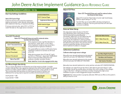 Active Implement Guidance&trade; Quick Reference Guide