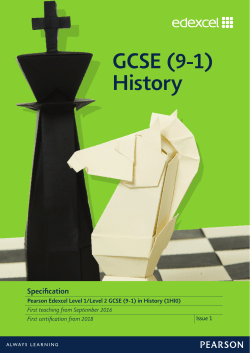 GCSE History (9-1) Specification - Edexcel