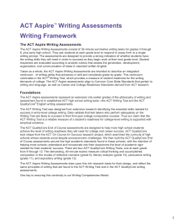 ACT Aspire Writing Key