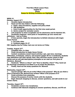 First Nine Weeks Lesson Plans for English IV