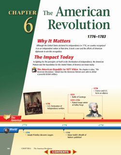 Chapter 6: The American Revolution, 1776-1783