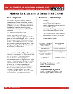 Methods for Evaluation of Indoor Mold Growth