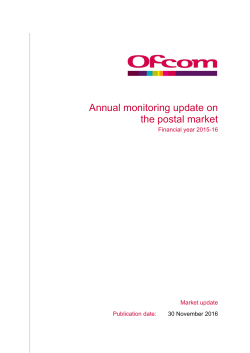 Annual monitoring update on the postal market