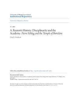 A. Reason`s History: Disciplinarity and the Academy