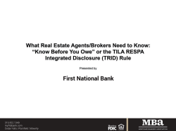 Know Before You Owe Presentation