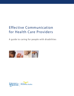 Effective Communication for Health Care Providers