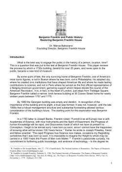 1 Benjamin Franklin and Public History