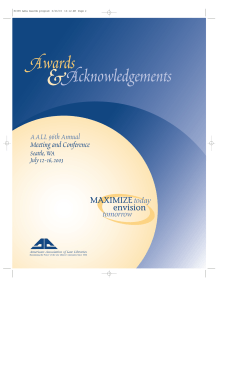 Awards and Acknowledgements 2003