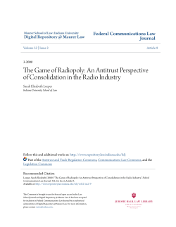 An Antitrust Perspective of Consolidation in the Radio Industry