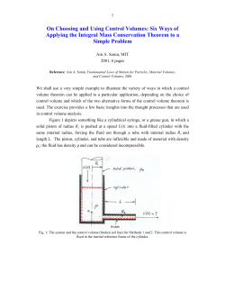 On Choosing and Using Control Volumes: Six Ways of