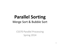 Parallel Sorting