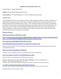 Forest Ecosystems Unit Plan - Western Upper Peninsula Center for