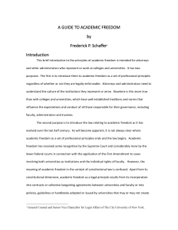 A Guide to Academic Freedom