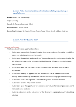 Lesson Title: Deepening the understanding of the