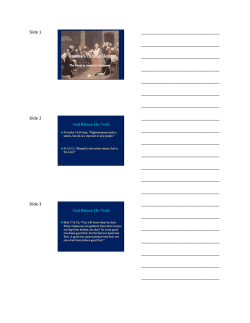 Sermon Notes - Sugar Land Bible Church