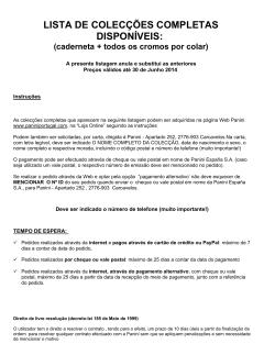 LISTA DE COLEC&Ccedil;&Otilde;ES COMPLETAS DISPON&Iacute;VEIS: