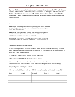 Analyzing &ldquo;To Build a Fire&rdquo;