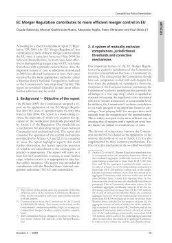 EC Merger Regulation contributes to more efficient merger control in