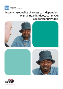 Improving equality of access to Independent Mental Health Advocacy