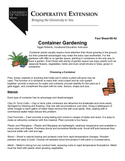 Container Gardening - University of Nevada, Reno