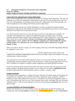 2017-2018 AP Literature - Tuscaloosa County School System