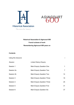 HA Agincourt 600 French Scheme of Work