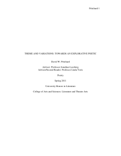 Pritchard 1 THEME AND VARIATIONS