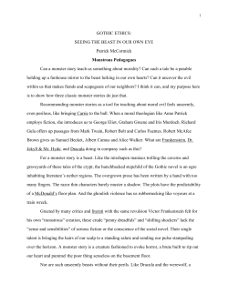 GOTHIC ETHICS: SEEING THE BEAST IN OUR OWN EYE Patrick