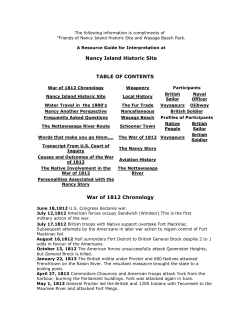 Nancy Island Historic Site TABLE OF CONTENTS War of 1812