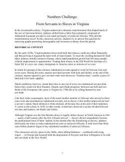 Numbers Challenge: From Servants to Slaves in Virginia
