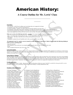 US History Outline - Laurens County Schools