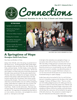A Springtime of Hope - St. Pius X Church