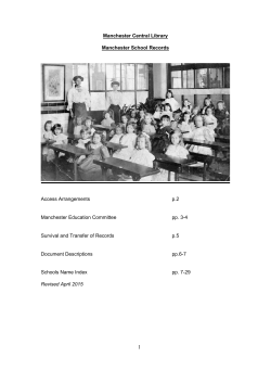 School Records Guide - Manchester City Council