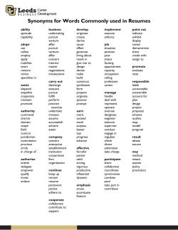 Synonyms for Words Commonly used in Resumes