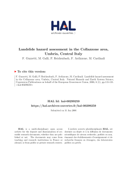Landslide hazard assessment in the Collazzone area, Umbria