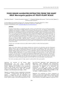 FOOD GRADE ALGINATES EXTRACTED FROM THE GIANT KELP