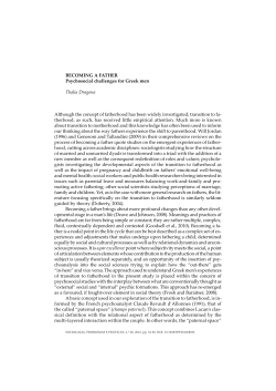 BECOMING A FATHER Psychosocial challenges for Greek men