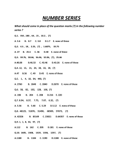 NUMBER SERIES