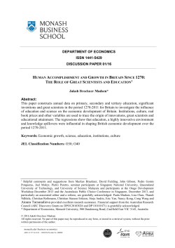 Human Accomplishment and Growth in Britain Since 1270