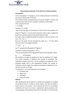 Determining acceleration of free fall by of a simple pendulum