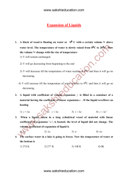 Expansion of Liquids - Sakshieducation.com
