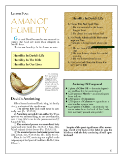 Lesson Four David`s Anointing