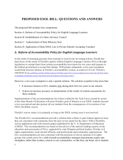 proposed esol bill: questions and answers