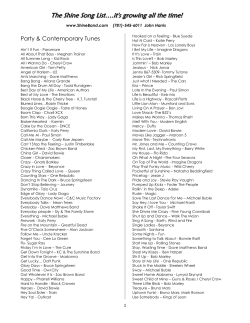 The Shine Song List….it`s growing all the time!