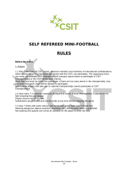 SELF REFEREED MINI-FOOTBALL RULES