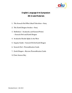 English Language Arts Symposium 4th Grade Materials