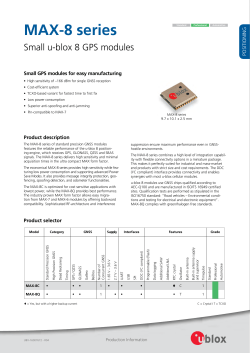 MAX-8 Product Summary - U-blox