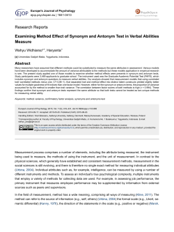 Examining Method Effect of Synonym and Antonym Test in Verbal
