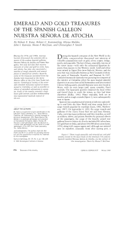 Emerald and Gold Treasures of the Spanish Galleon Nuestra